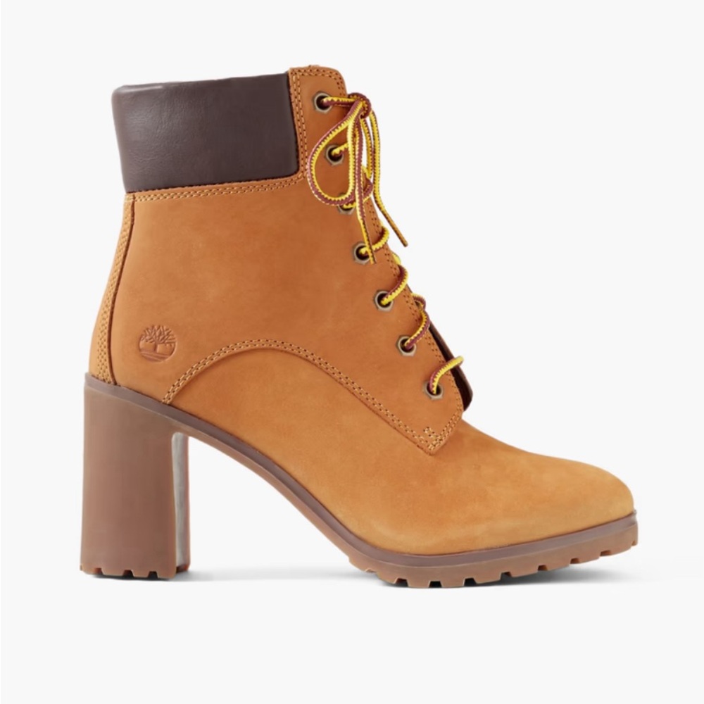 TIMBERLAND Allington Leather Trimmed Ankle Boots in Camel - Women’s Size 9.5